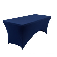 GC Navy blue custom size stretch tablecover party weddings decorations 6 ft 8 ft rectangle spandex table cloth